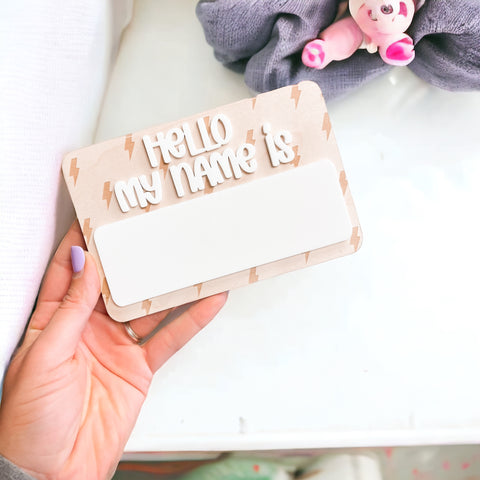 Lightning Bolt Newborn Name Announcement Sign