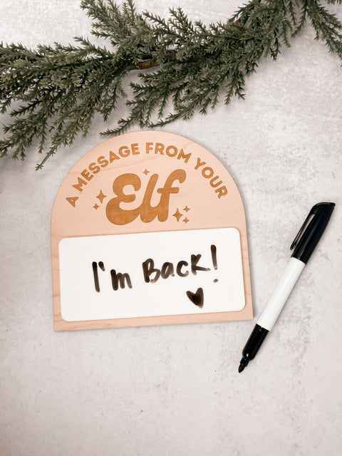 A Message From Your Elf Reusable Whiteboard Sign