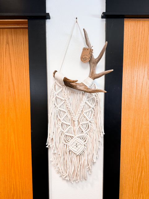 Deer Antler Macrame Wall Hanging