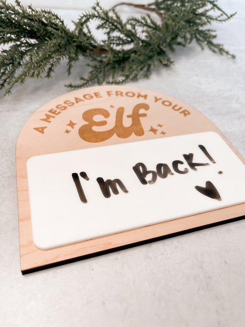 A Message From Your Elf Reusable Whiteboard Sign