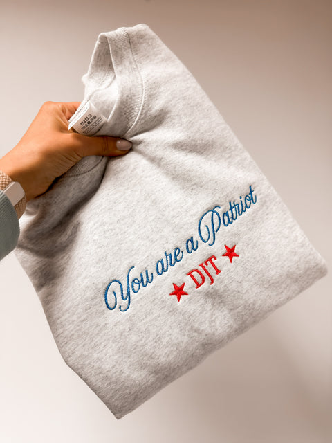 Embroidered Crewneck - You Are a Patriot DJT