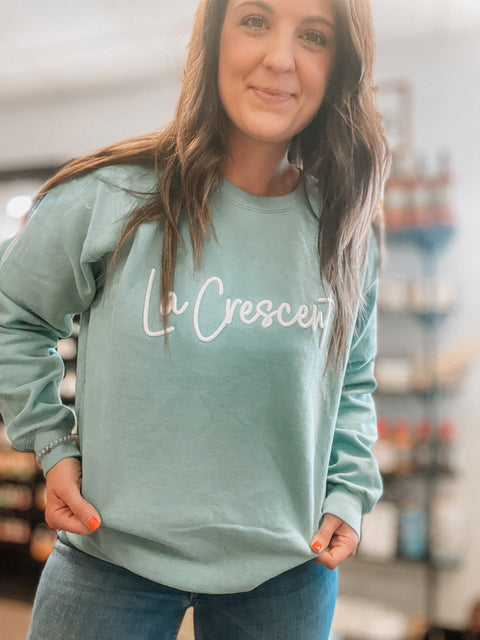 La Crescent 3D Puff Embroidered Crewneck