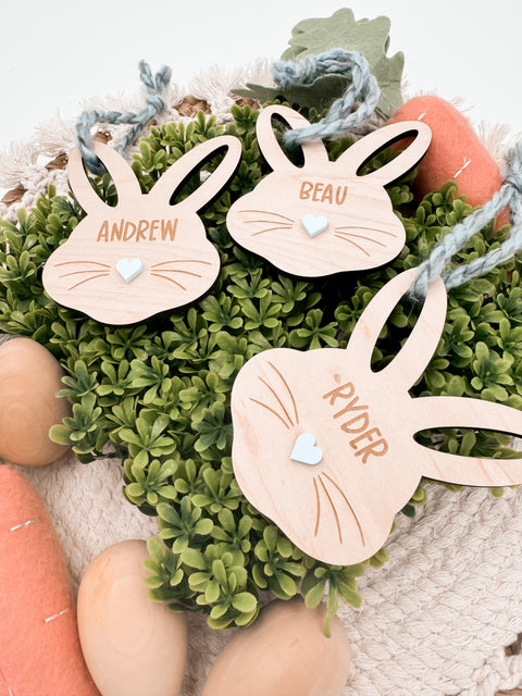 Cutout Bunny Head Easter Basket Tag