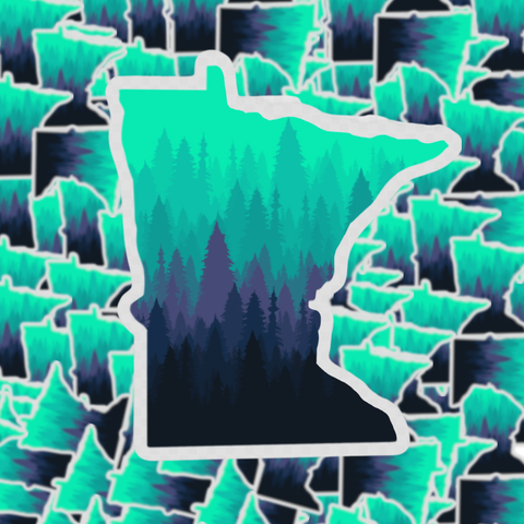 Transparent Ombre Minnesota Trees Sticker