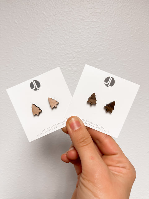 Tree Laser Cut Stud Earrings