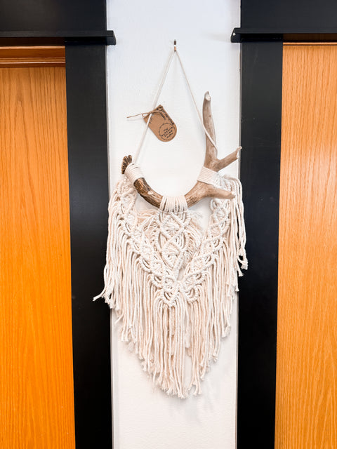 Deer Antler Macrame Wall Hanging