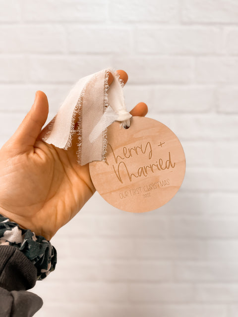 Merry and Married Ornament
