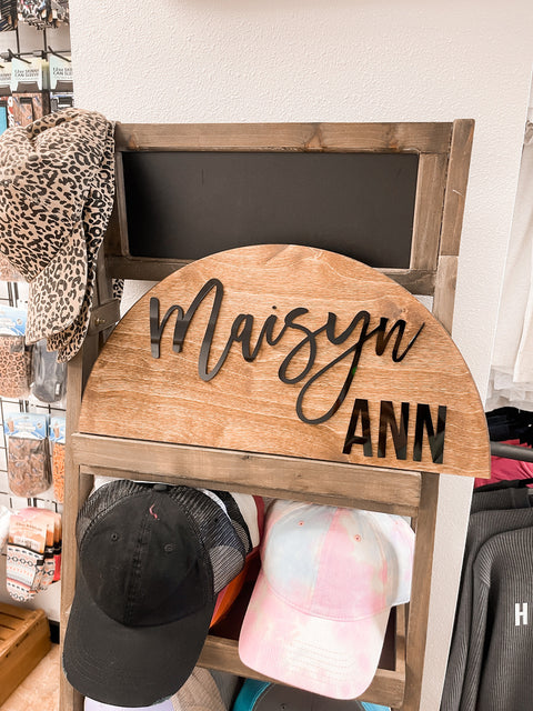 Half Moon Name Sign