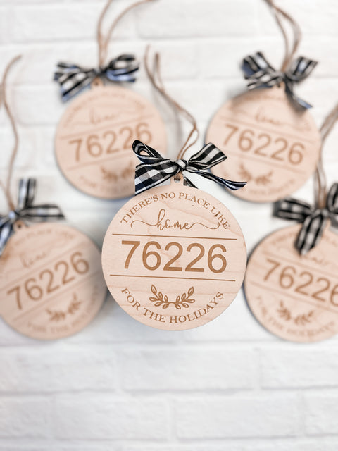 No Place Like Home Zip Code Ornament