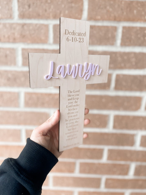 The Lord Bless You and Keep You Personalized Cross Sign