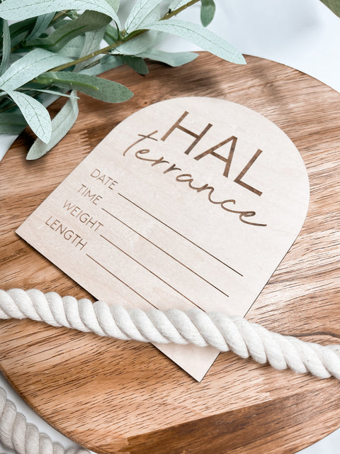 Arched Announcement Newborn Sign
