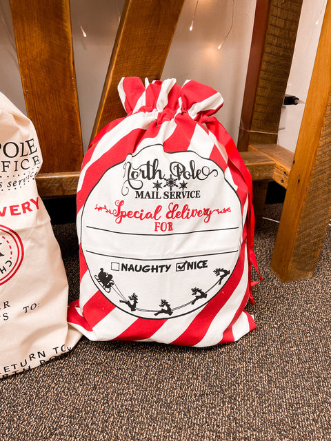 North Pole Special Delivery Santa Sack - Red