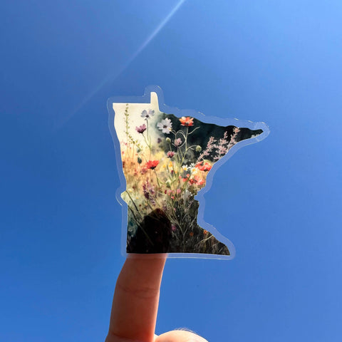 Transparent Floral Minnesota Sticker