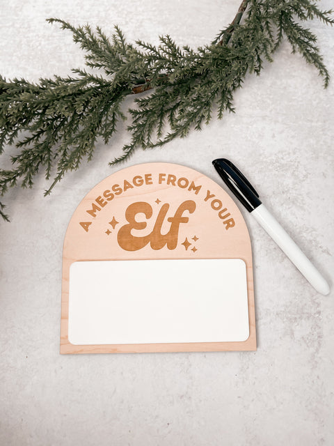 A Message From Your Elf Reusable Whiteboard Sign