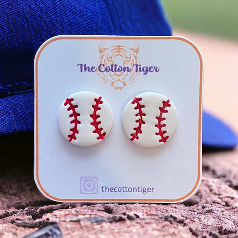 Baseball Stud Earrings
