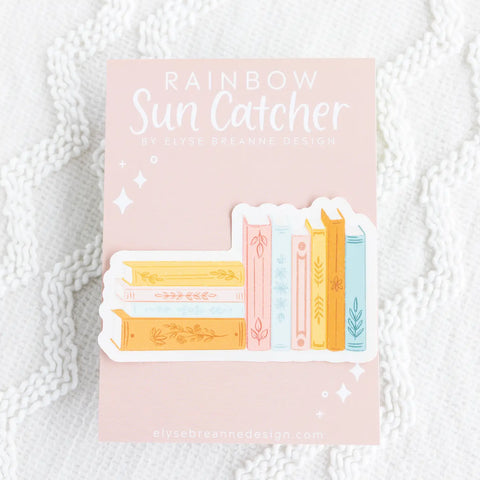 Stack of Books Sun Catcher Window Decal