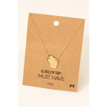 Wisconsin State Pendant Necklace