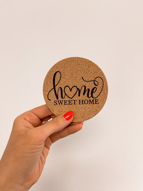 Home Sweet Home Cork Coasters