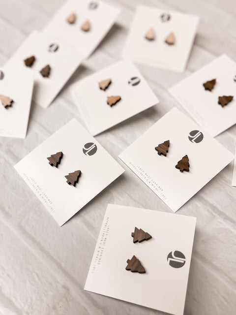 Tree Laser Cut Stud Earrings