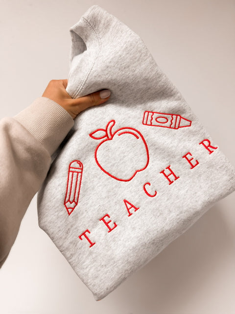 Embroidered Teacher Icons Crewneck