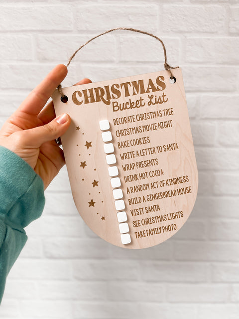 Christmas Bucket List Hanging Sign