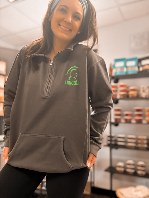 Embroidered Lancers Pigment Dyed Fleece Quarter-Zip