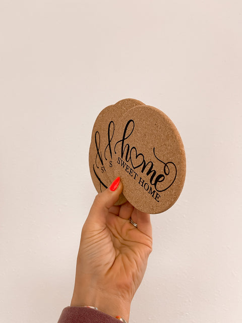 Home Sweet Home Cork Coasters