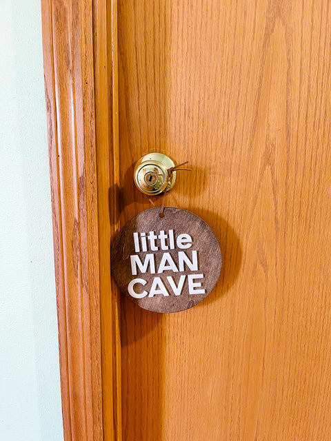Little Man Cave Door Hanger Sign