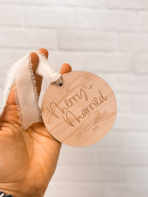 Merry and Married Ornament
