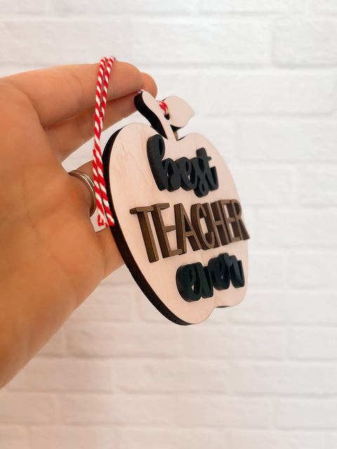 Best Teacher Ever Apple Ornament