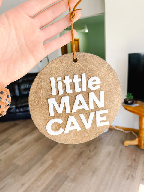 Little Man Cave Door Hanger Sign