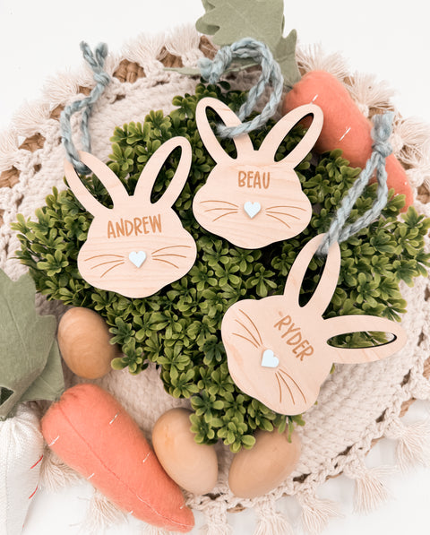 Cutout Bunny Head Easter Basket Tag