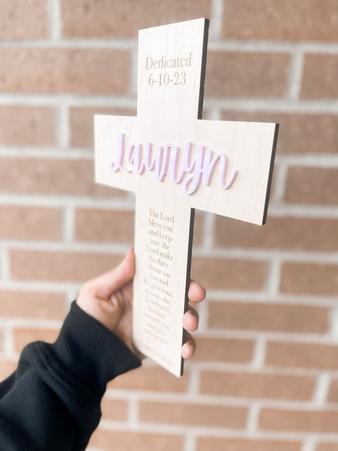 The Lord Bless You and Keep You Personalized Cross Sign
