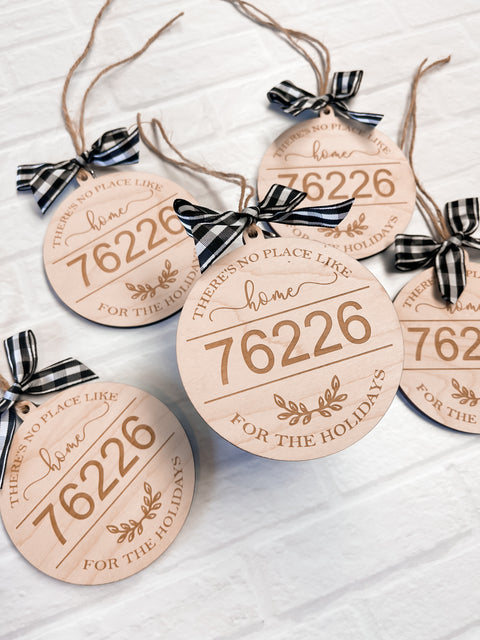 No Place Like Home Zip Code Ornament