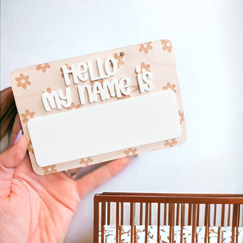 Daisies Newborn Name Announcement Sign