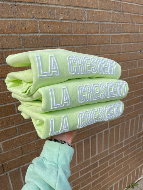 La Crescent 3D Puff Embroidered Crewneck