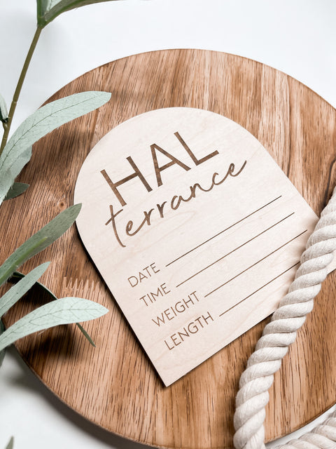 Arched Announcement Newborn Sign