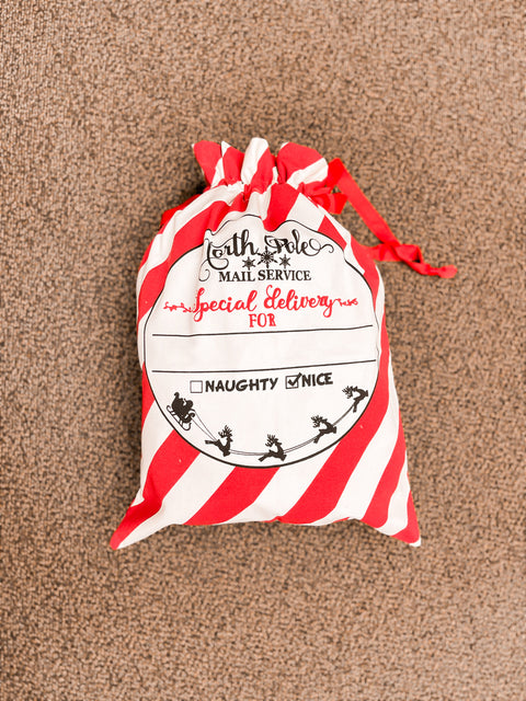 North Pole Special Delivery Santa Sack - Red