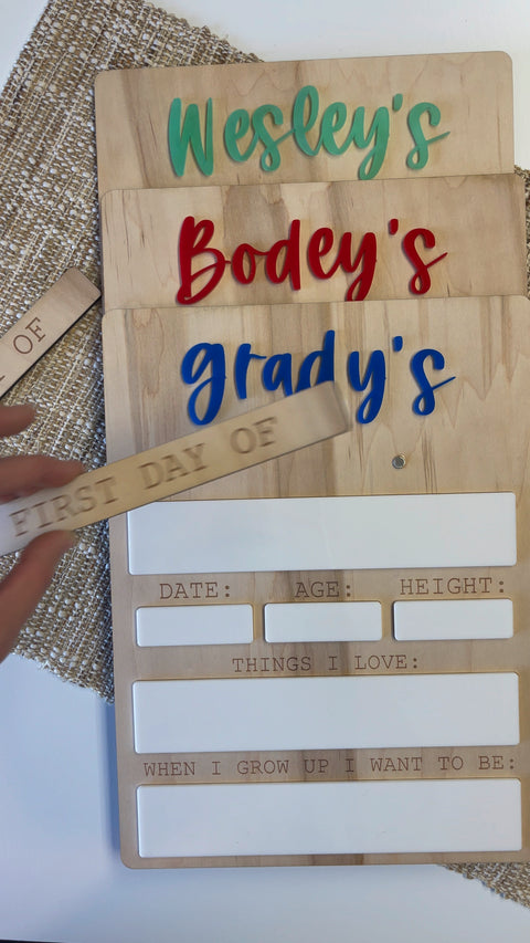 First Day Last Day of School Personalized Board