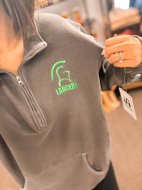 Embroidered Lancers Pigment Dyed Fleece Quarter-Zip