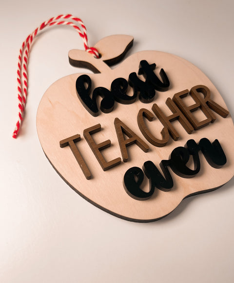 Best Teacher Ever Apple Ornament