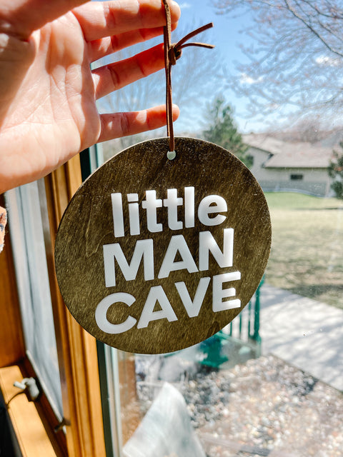 Little Man Cave Door Hanger Sign