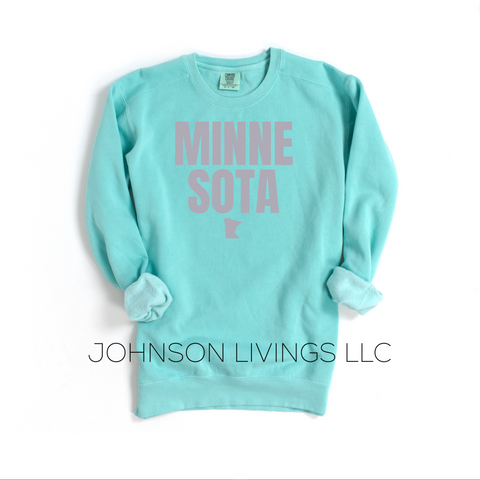 Minnesota Stacked Mint Crewneck