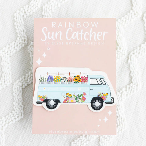 Flower Truck Sun Catcher Window Decal