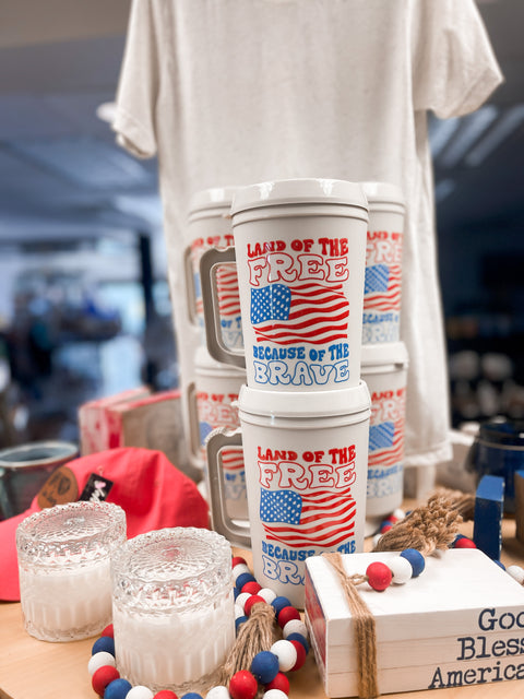 Land Of The Free Because Of The Brave Mega Mug
