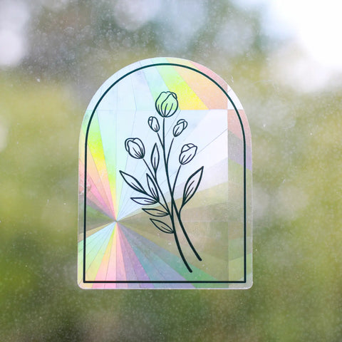 Arch + Tulips Suncatcher Window Decal