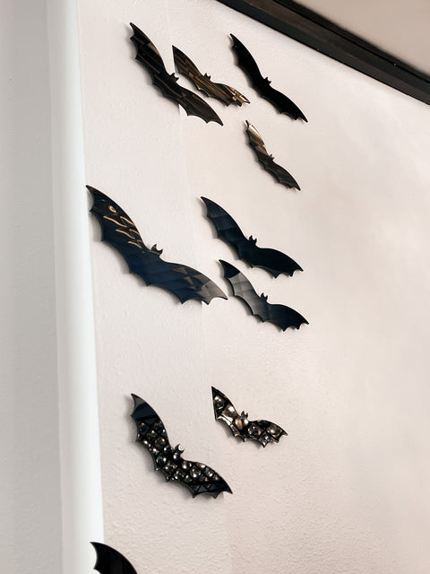 12 Pack Acrylic Black Bats