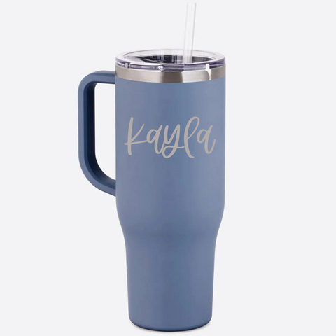 40 oz Charger Tumbler - Soft Matte Blue Slate