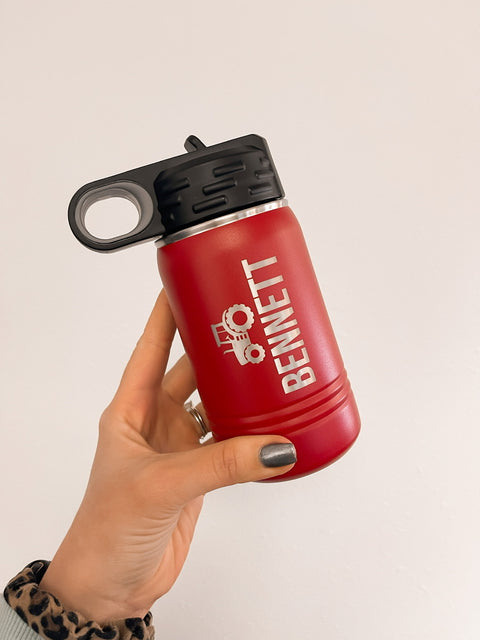Tractor Personalized 12 oz Water Bottle