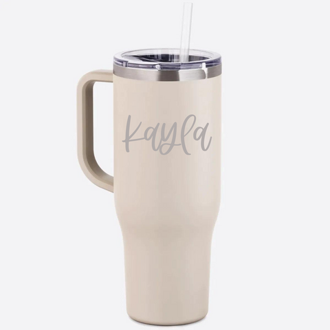 40 oz Charger Tumbler - Soft Matte White Onyx